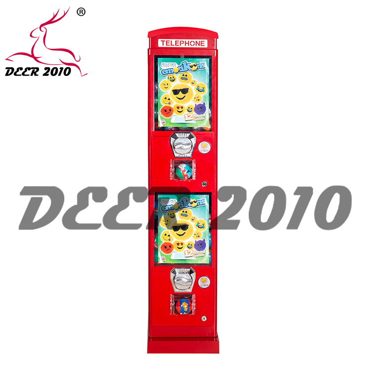 Outdoor Red Metal Body Durable Kiosk Candy Vending Machine for Telephone Booth GV48 Coin-Mech High Capacity All Metal 1 Year Warrant